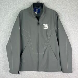 Reebok NFL On Field New York Giants‎ Mens M Gray Full Zip Softshell Jacket Logo